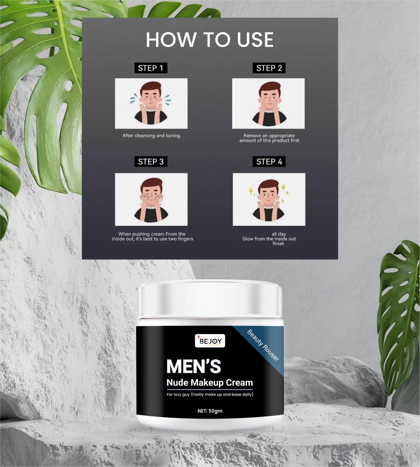 Men's Nude Makeup Cream – 50gm | Instant Skin Tone Enhancer & Oil Control Formula