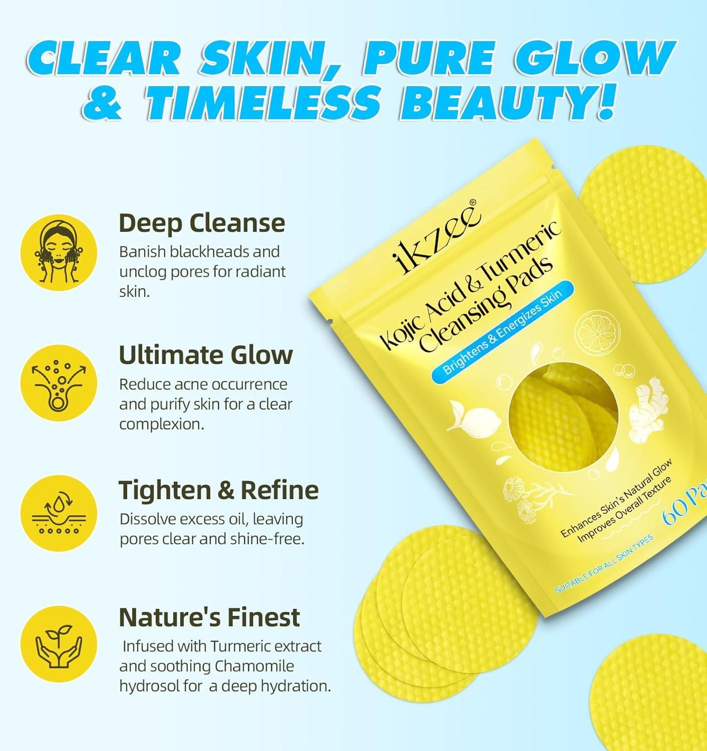 Turmeric & Kojic Acid Cleansing Pads – Gentle Exfoliation for Radiant Skin