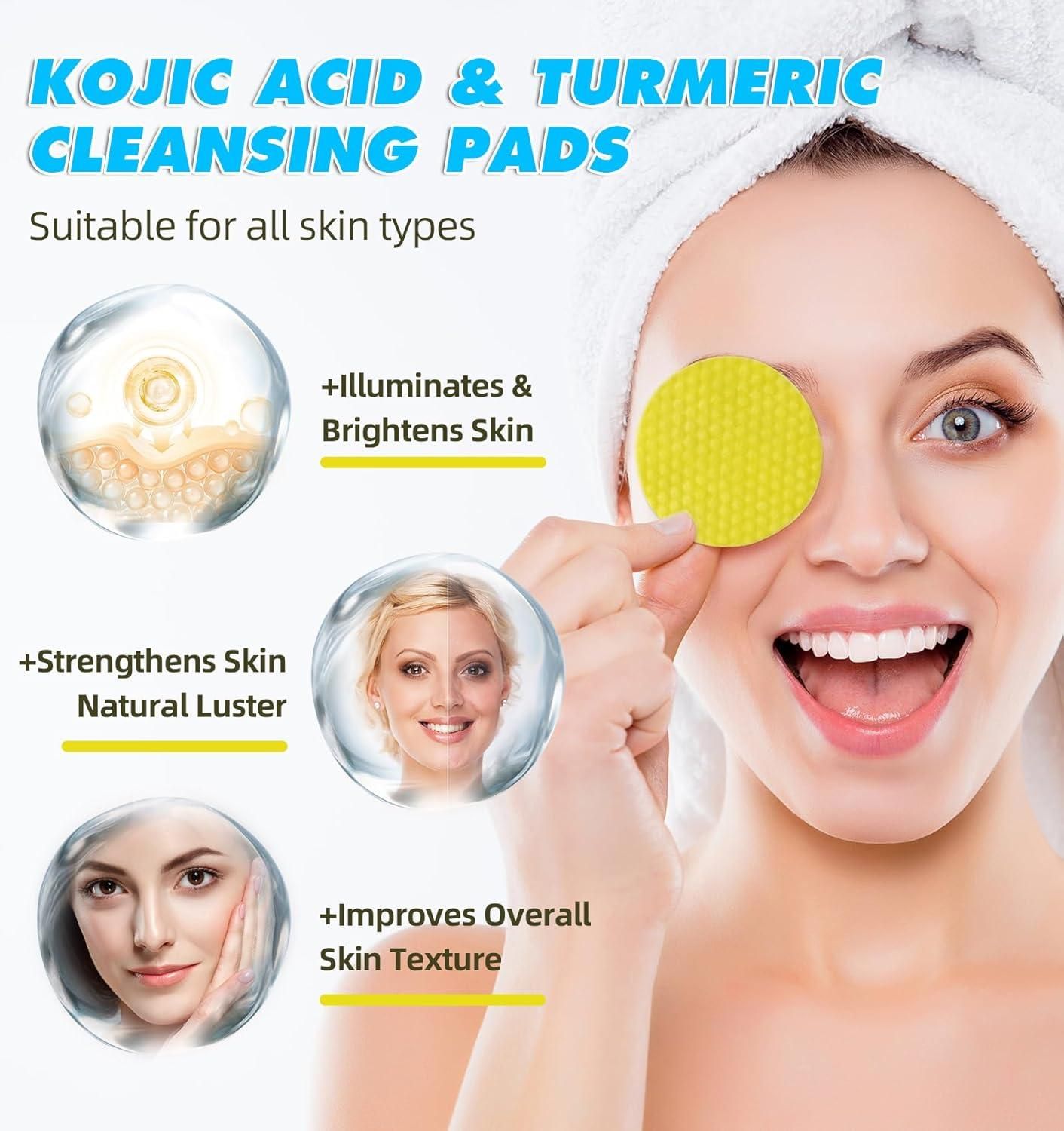 Turmeric & Kojic Acid Cleansing Pads – Gentle Exfoliation for Radiant Skin