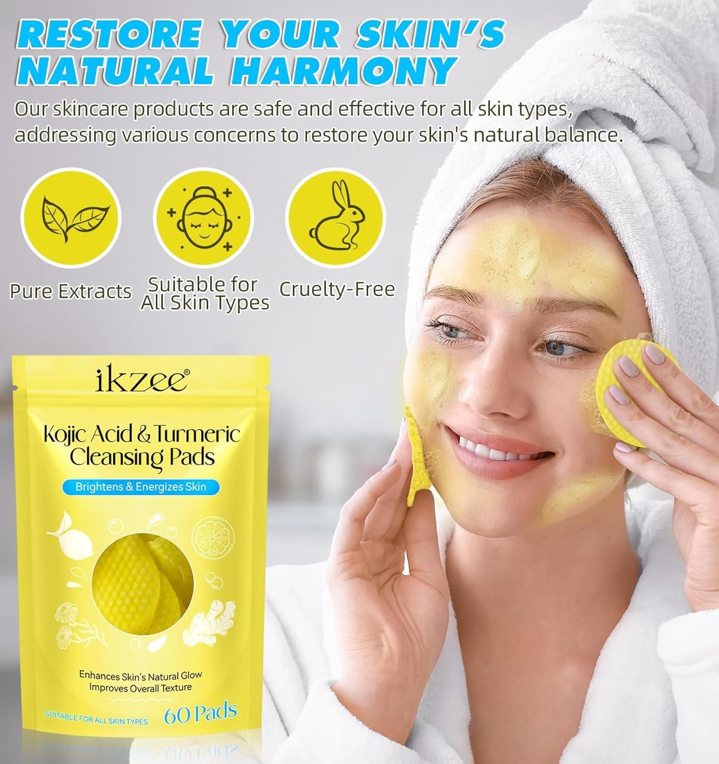 Turmeric & Kojic Acid Cleansing Pads – Gentle Exfoliation for Radiant Skin
