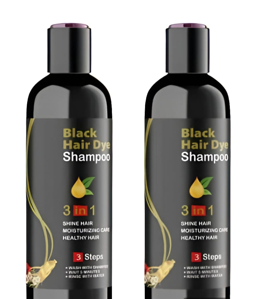 Unisex Instant Black Herbal Hair Dye Shampoo for Grey Hair Coverage Shampoo 3 in 1(100ml) Pack Of 2