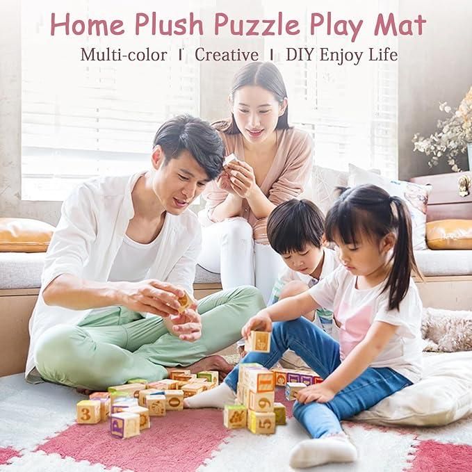 Interlocking Carpet Tiles Mat (Pack of 6) – Soft, Washable & Easy-to-Install Flooring Solution | Digito Shoppy
