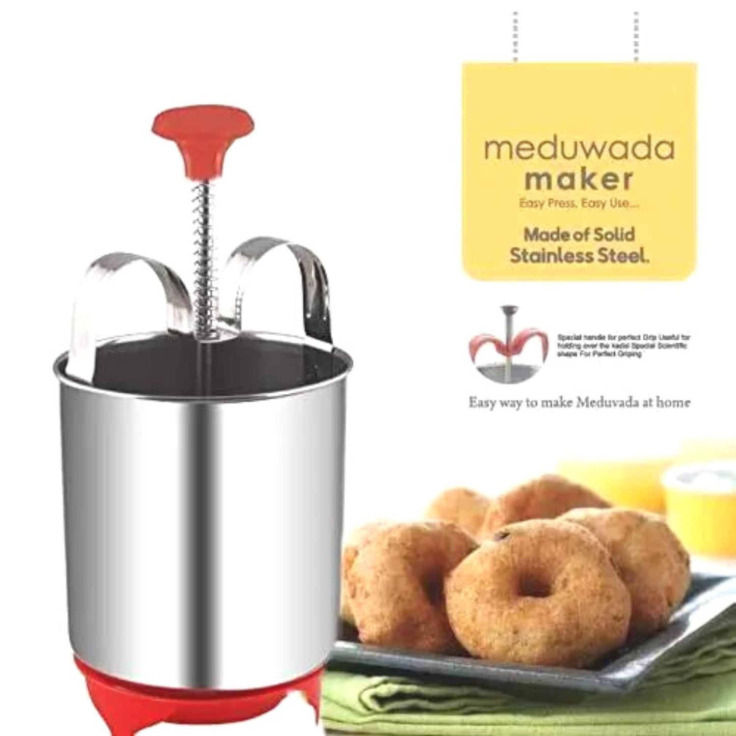 Stainless Steel Medu Vada Maker with Stand – Effortless Vada Preparation, Every Time