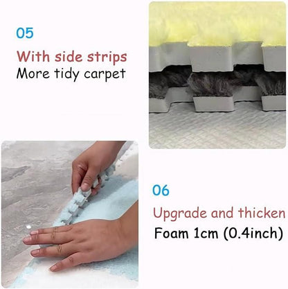 Interlocking Carpet Tiles Mat (Pack of 6) – Soft, Washable & Easy-to-Install Flooring Solution | Digito Shoppy