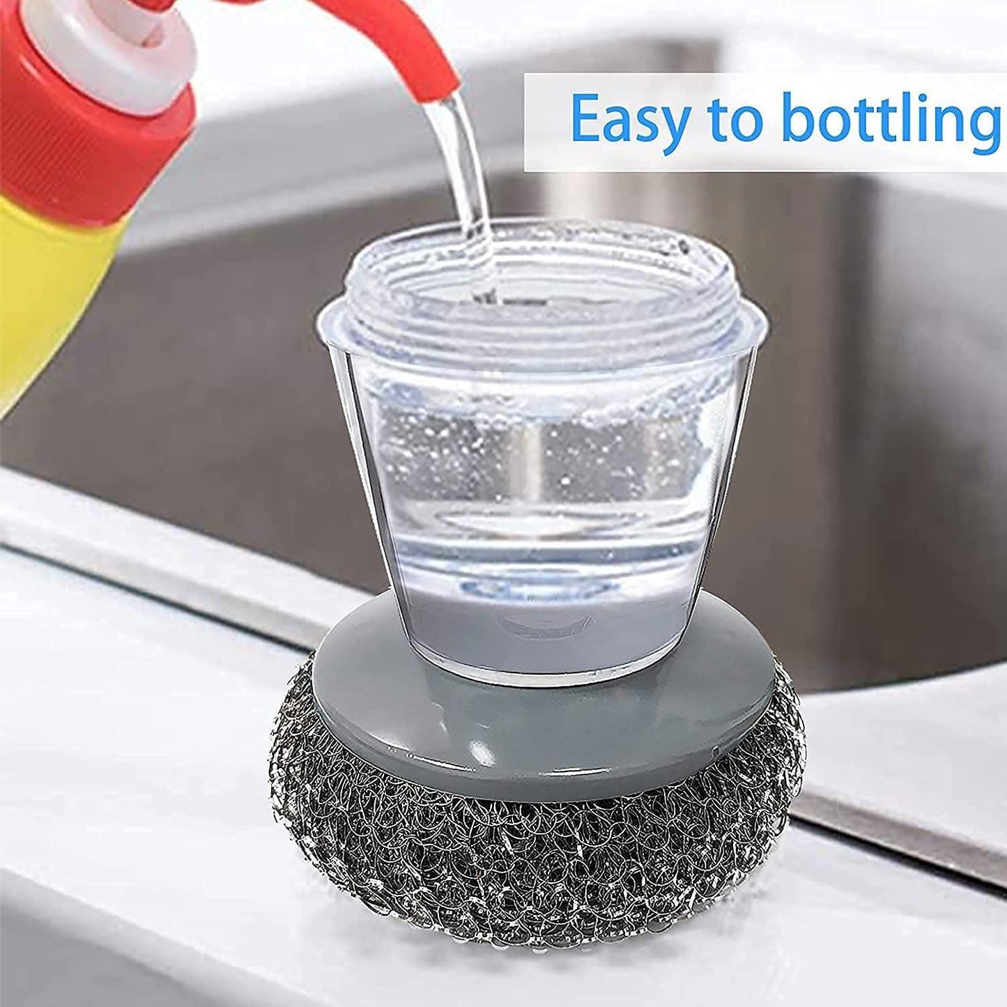 Kitchen Soap Dispenser Palm Brush (Pack of 2) – Effortless Cleaning in the Palm of Your Hand