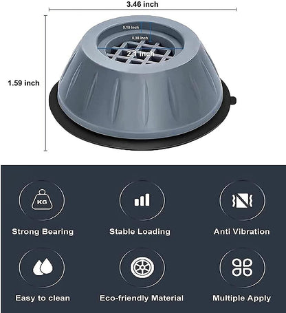 Anti Vibration Pad-Anti-vibration Pads For Washing Machine - 4 Pcs Shock Proof Feet For Washer  Dryer, Great For Home, Laundry Room, Kitchen, Washer, Dryer, Table, Chair, Sofa, Bed (4 Units)