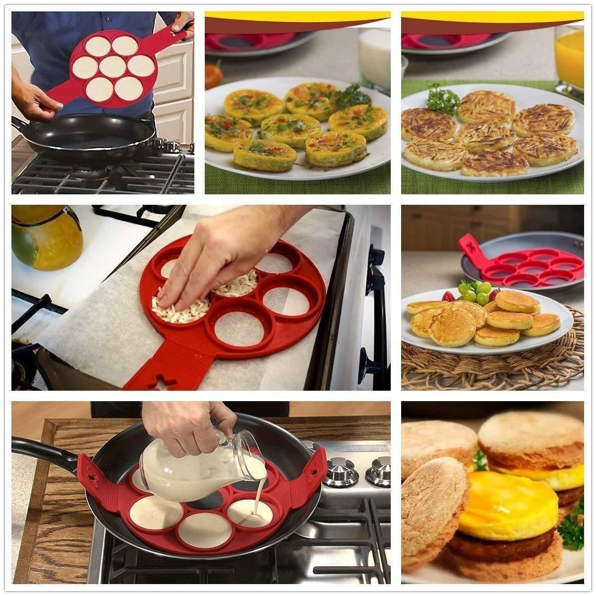 Silicone Non-Stick Pancake Maker Molds – Perfect Pancakes and More in Minutes