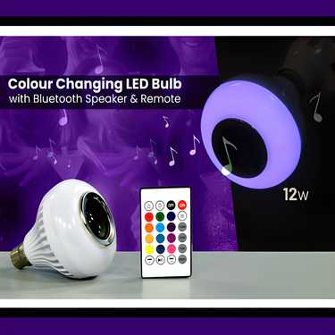 Bluetooth LED Bulb with Speaker & Remote | Color Changing Light | Smart Music Bulb