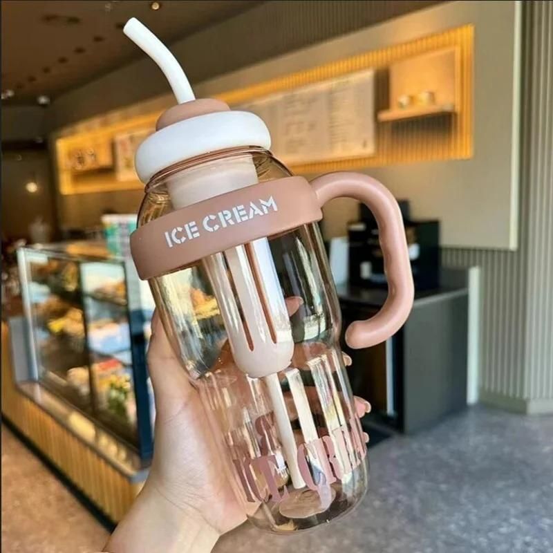 Water Bottle with Handle and Straw – 1000ml Leak-Proof BPA-Free Bottle