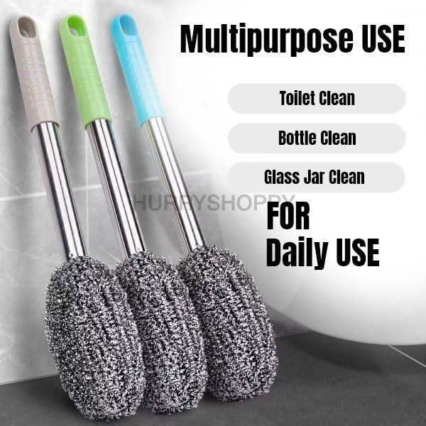 Bottle, Jar & Toilet Cleaner Brush Scrubber – 3-in-1 Multipurpose Cleaning Tool