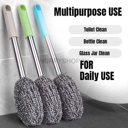 Bottle, Jar & Toilet Cleaner Brush Scrubber – 3-in-1 Multipurpose Cleaning Tool