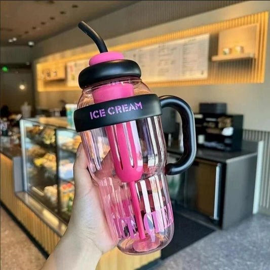 Water Bottle with Handle and Straw – 1000ml Leak-Proof BPA-Free Bottle