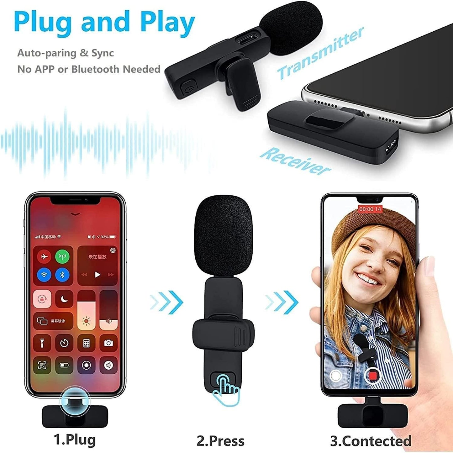 Wireless Microphone – Plug &amp; Play Mic for Mobile, Vlogging, YouTube, and Online Meetings | Digito Shoppy