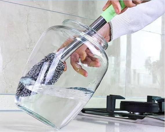 Bottle, Jar & Toilet Cleaner Brush Scrubber – 3-in-1 Multipurpose Cleaning Tool