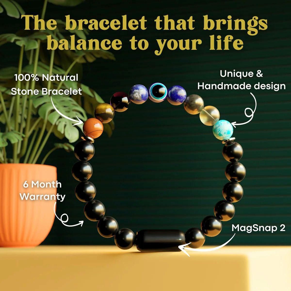 Super 9 Chakra Bracelet – Natural Energy Balancing Stone Beads