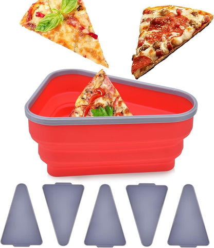 Pizza Slice Storage Container with 5 Serving Trays – Convenient and Organized Snack Storage