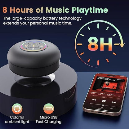 Large Suction Cup Waterproof Bluetooth Speaker – Wireless, Portable & Shower-Ready