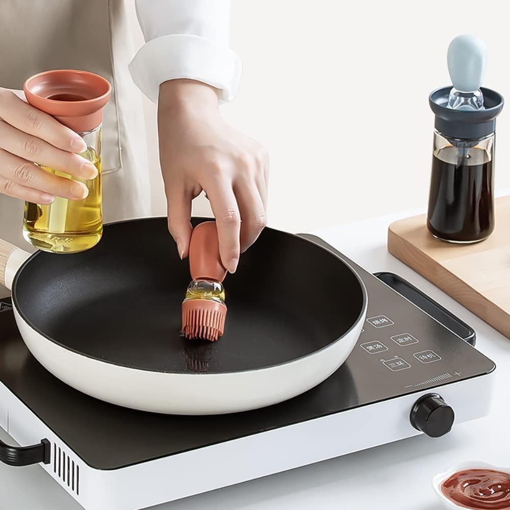 Oil Dispenser with Brush – Precision Cooking, Mess-Free Application