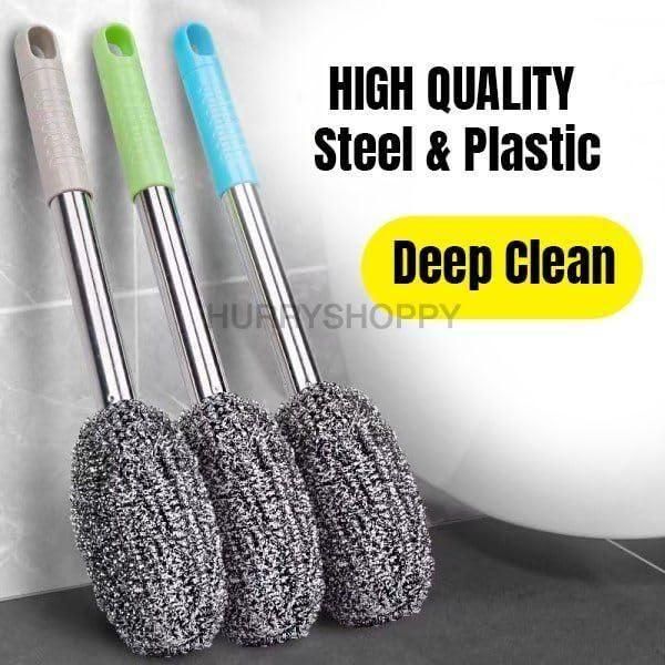 Bottle, Jar & Toilet Cleaner Brush Scrubber – 3-in-1 Multipurpose Cleaning Tool