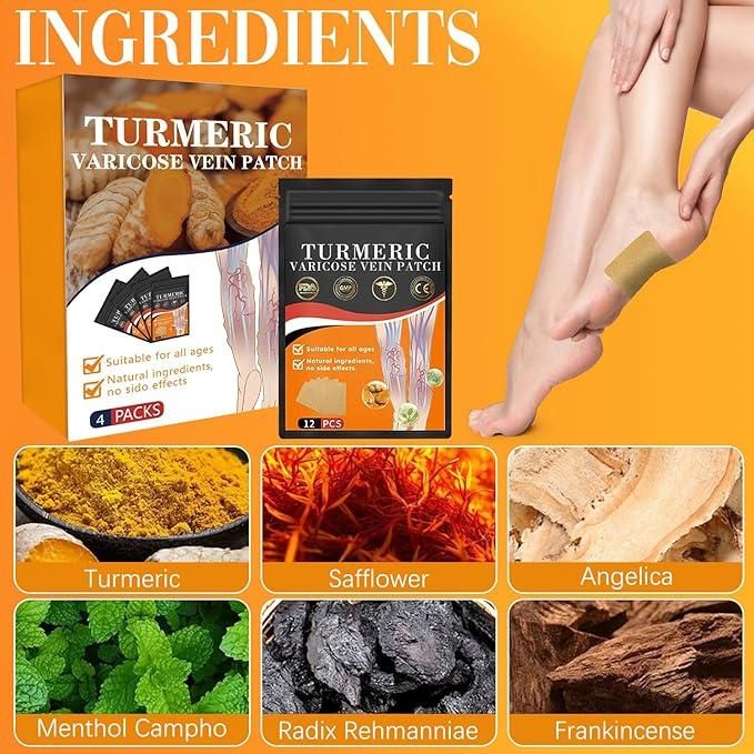 Turmeric Varicose Vein Patch – Natural Wellness Support (Pack of 10)