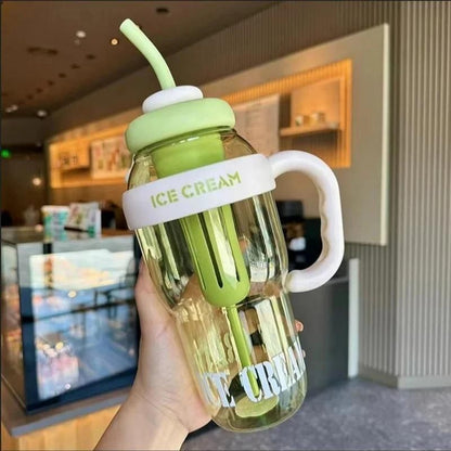 Water Bottle with Handle and Straw – 1000ml Leak-Proof BPA-Free Bottle