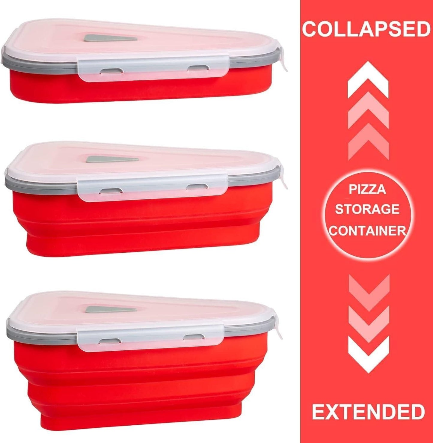Pizza Slice Storage Container with 5 Serving Trays – Convenient and Organized Snack Storage