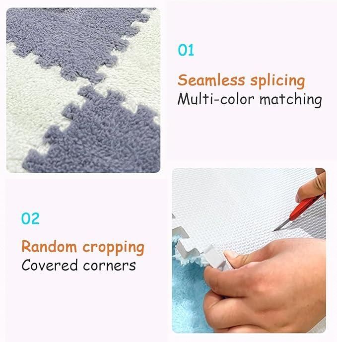 Interlocking Carpet Tiles Mat (Pack of 6) – Soft, Washable & Easy-to-Install Flooring Solution | Digito Shoppy