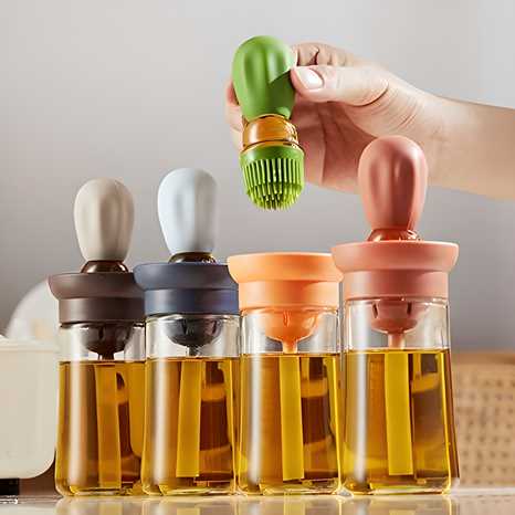 Oil Dispenser with Brush – Precision Cooking, Mess-Free Application