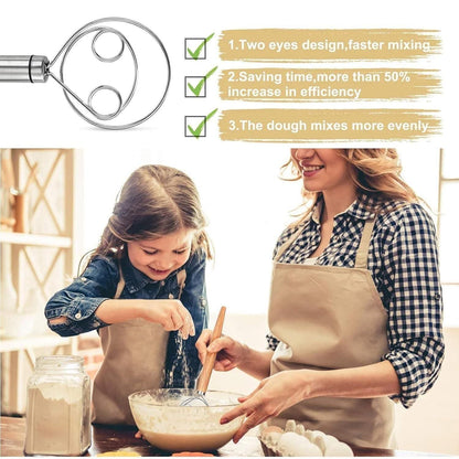Dishwasher-Safe Danish Dough Whisk – Stainless Steel Bread Mixer for Effortless Dough Preparation