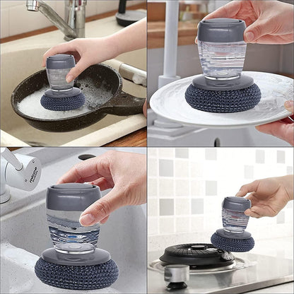 Kitchen Soap Dispenser Palm Brush (Pack of 2) – Effortless Cleaning in the Palm of Your Hand
