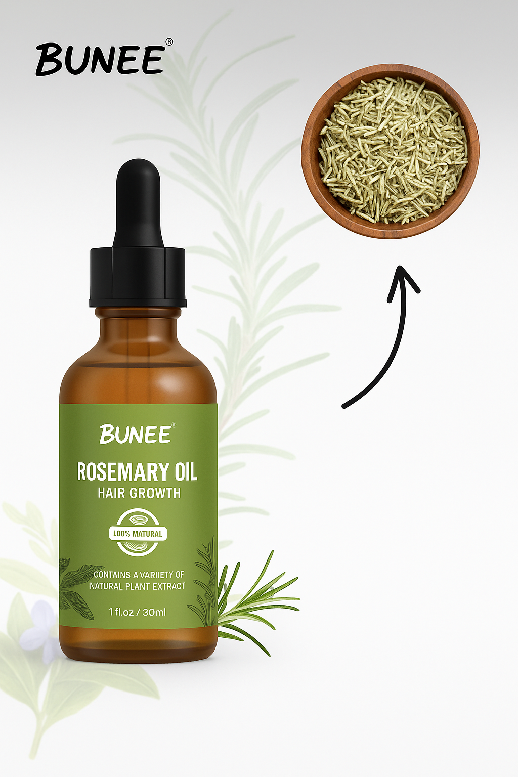 BUNEE Rosemary Hair Growth Oil 30 ML(Pack of 2/3)