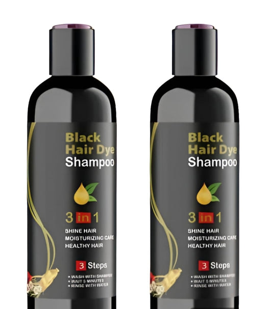 Unisex Instant Black Herbal Hair Dye Shampoo for Grey Hair Coverage Shampoo 3 in 1(100ml) Pack Of 2